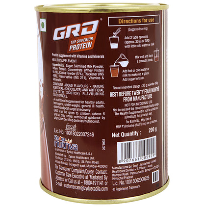 GRD Whey Protein with Vitamins & Minerals | Flavour Powder Chocolate
