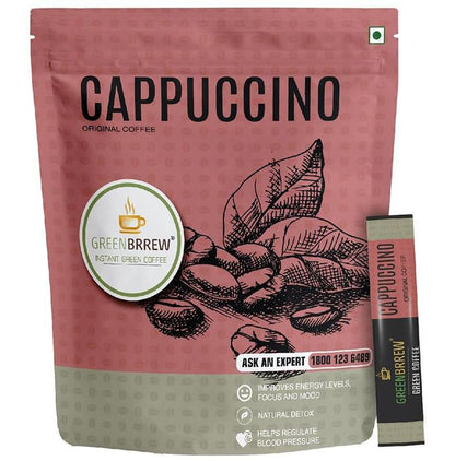 Green Brrew Cappuccino Instant Green Coffee (1.5gm Each) - Classic Derma
