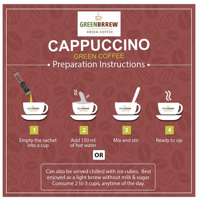 Green Brrew Cappuccino Instant Green Coffee (1.5gm Each)
