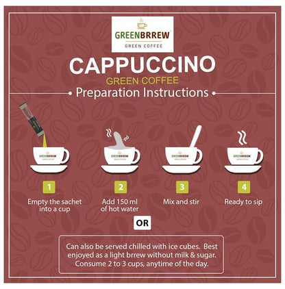 Green Brrew Cappuccino Instant Green Coffee (1.5gm Each)
