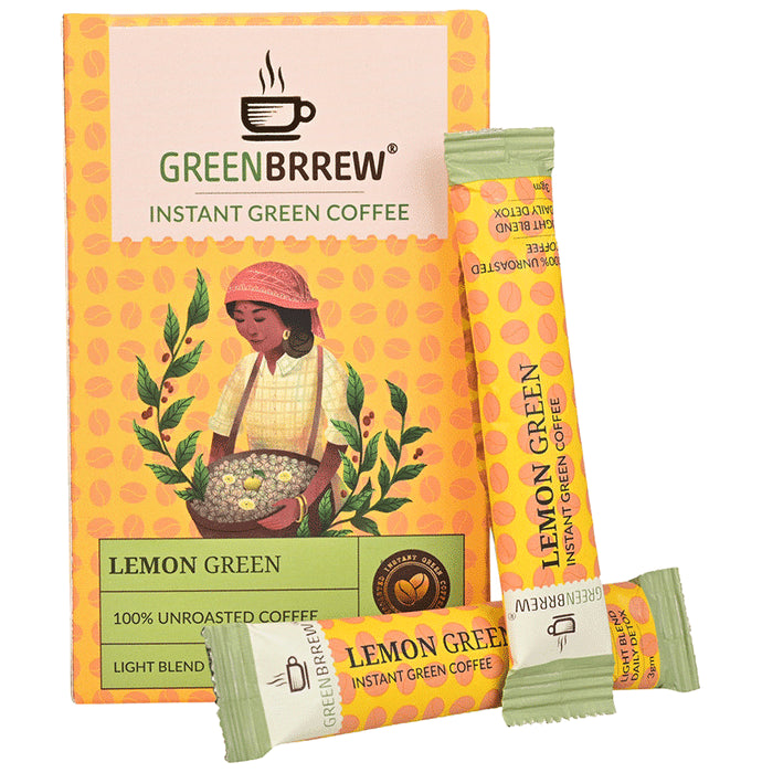 Green Brrew Coffee Sachet (3gm Each) Lemon Instant - Classic Derma