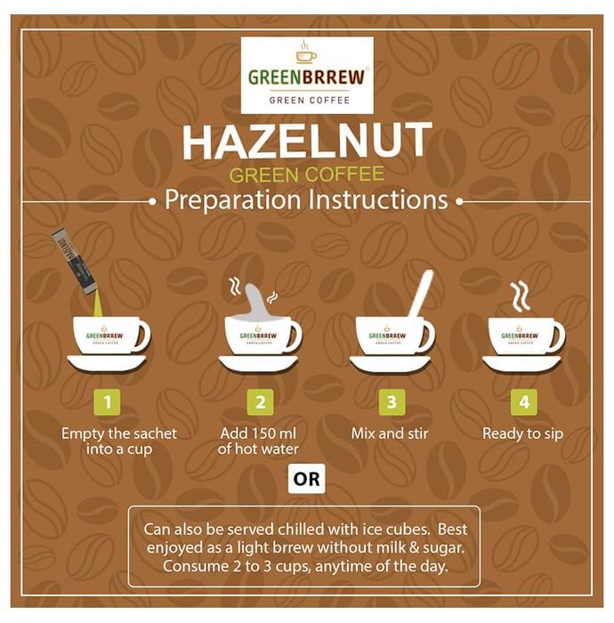 Green Brrew Hazelnut Instant Green Coffee (1.5gm Each)