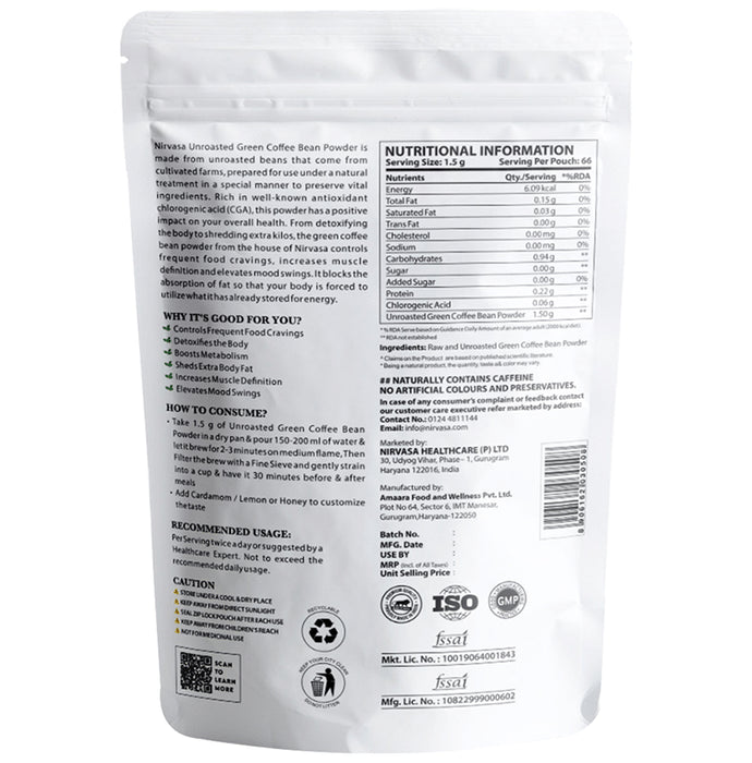 Nirvasa Green Coffee Bean Powder (100gm Each)