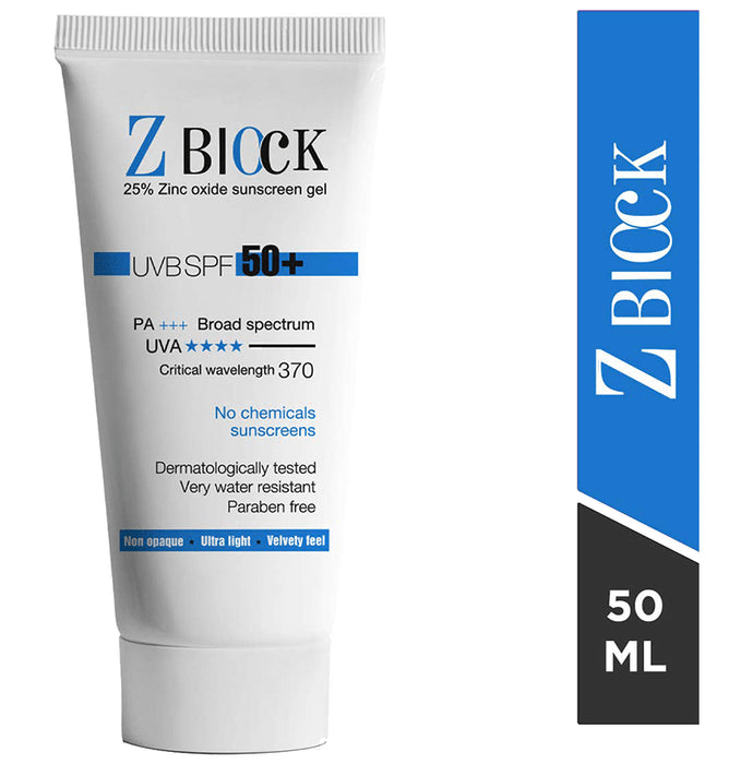 Z Block 25% Zinc Oxide Sunscreen Gel (50ml Each) SPF 50+