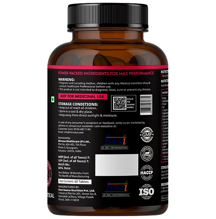 Nirvasa Maximum Strength Testo 7X Tablet (60 Each)