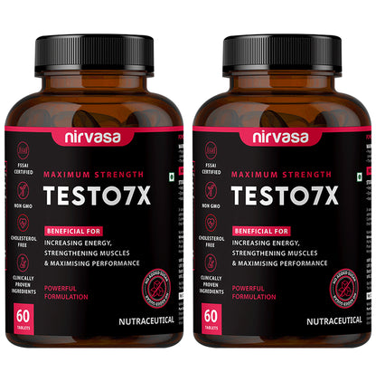 Nirvasa Maximum Strength Testo 7X Tablet (60 Each) - Classic Derma