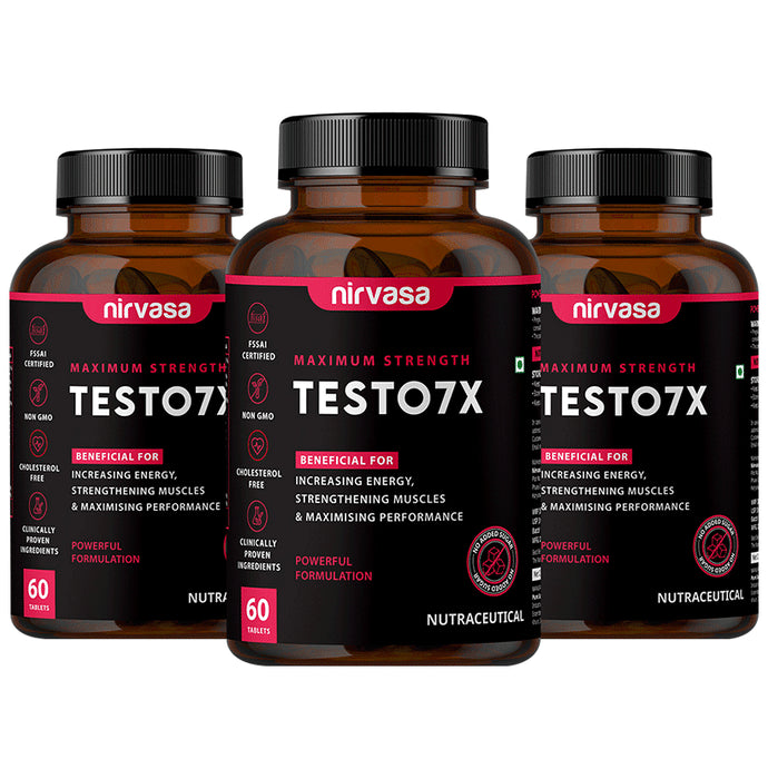 Nirvasa Maximum Strength Testo 7X Tablet (60 Each) - Classic Derma