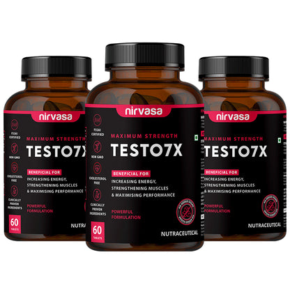 Nirvasa Maximum Strength Testo 7X Tablet (60 Each) - Classic Derma