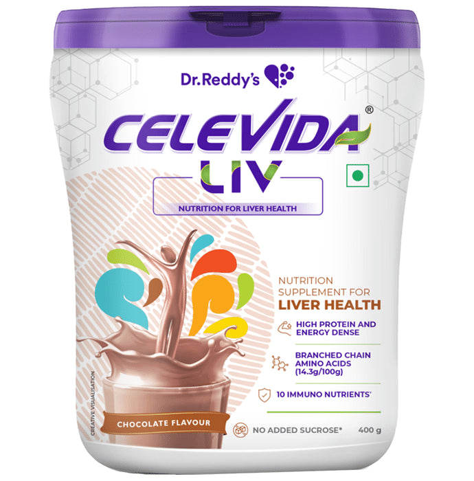 Celevida Liv Whey Protein Powder for Liver Care | Gluten & Sugar-Free | Flavour Chocolate Chocolate - Classic Derma