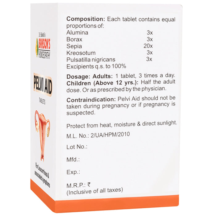 Bakson's Homeopathy Pelvi Aid Tablet