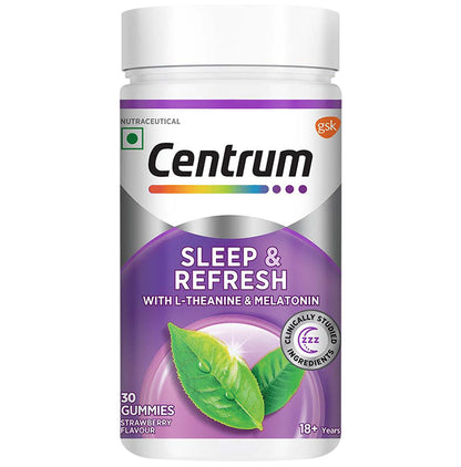 Centrum Sleep & Refresh with L-Theanine & Melatonin | Flavour Gummy Strawberry - Classic Derma