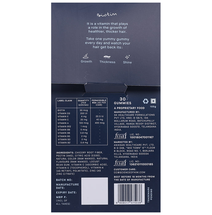 Science Of Him New Mave Hair Gummy Raw Mango