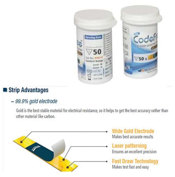 SD Biosensor Standard Codefree Blood Glucose Monitoring Test Strip (Only Strip)