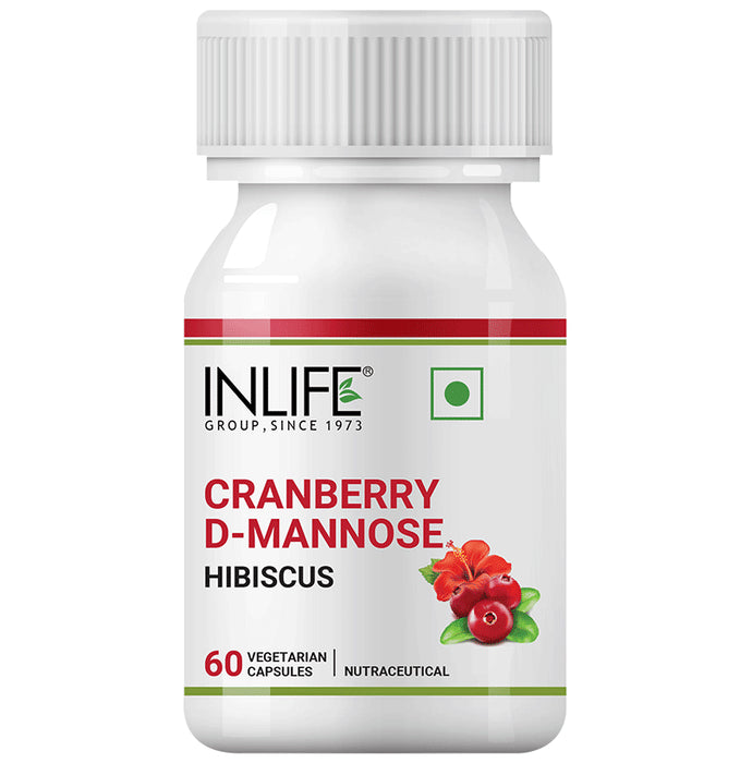 Inlife Cranberry D-Mannose Hibiscus | Vegetarian Capsule for UTI Relief & Healthy Kidney Functioning - Classic Derma