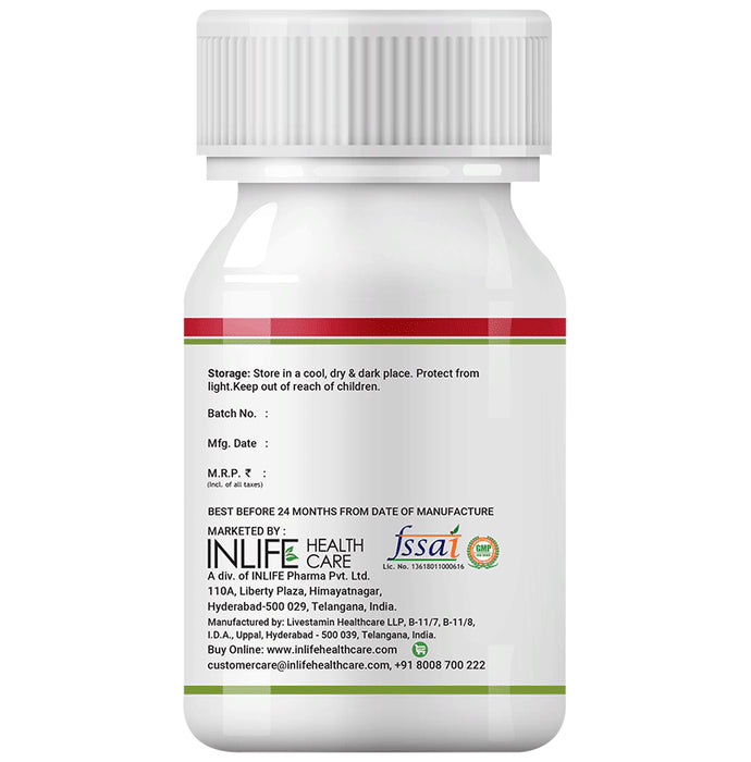 Inlife Cranberry D-Mannose Hibiscus | Vegetarian Capsule for UTI Relief & Healthy Kidney Functioning