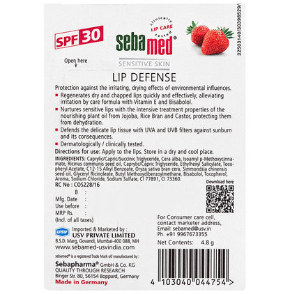 Sebamed Lip Defense with Jojoba Oil & Vitamin E | For Dry & Chapped Lips