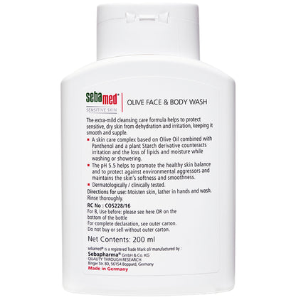 Sebamed Olive Face & Body Wash with Panthenol | For Sensitive & Dry Skin
