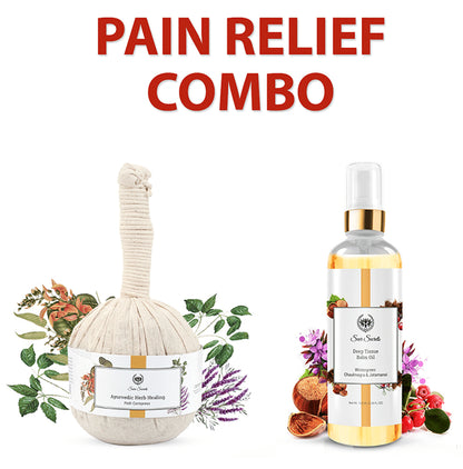 Seer Secrets Combo Pack of Ayurvedic Herb Healing Potli Compress 160gm & Deep Tissue Balm Oil 100ml