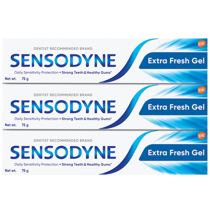 Sensodyne Extra Fresh Gel Toothpaste (75gm Each) - Classic Derma