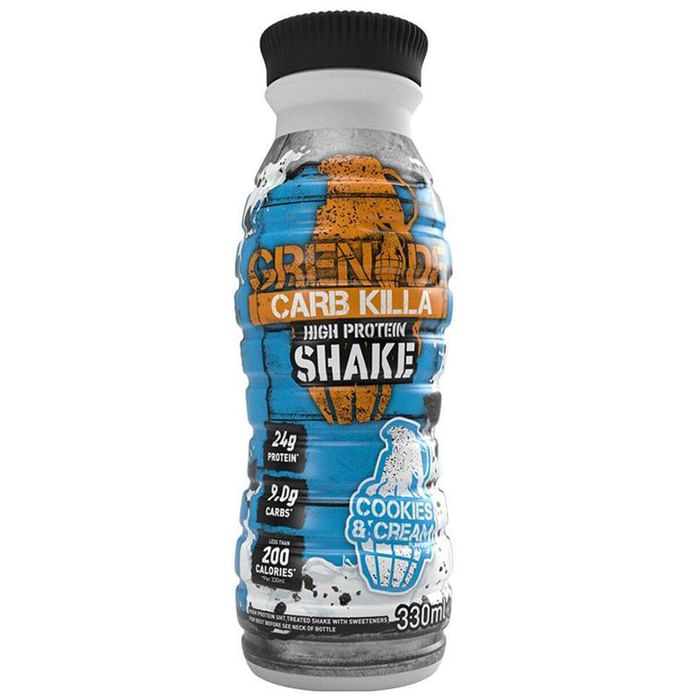 Grenade Carb Killa High Protein Shake (330ml Each) Cookies & Cream - Classic Derma
