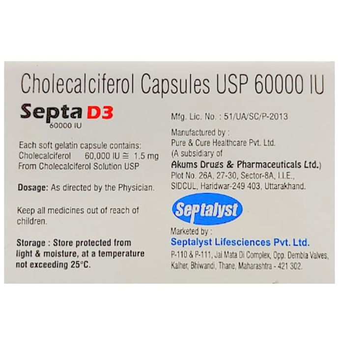 Septa D3 Soft Gelatin Capsule