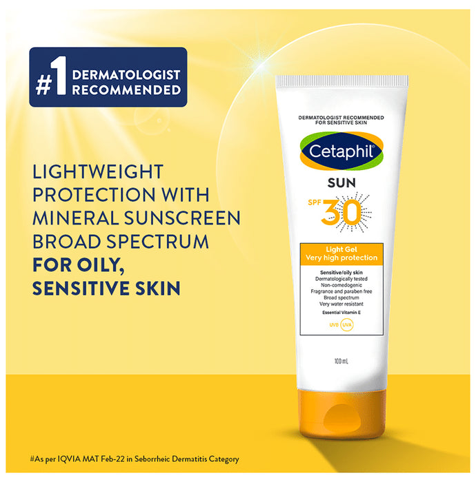 Cetaphil Sun Light High Protection Sunscreen Gel | SPF 30 Sensitive Oily Skin