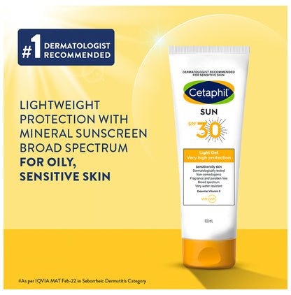 Cetaphil Sun Light High Protection Sunscreen Gel | SPF 30 Sensitive Oily Skin