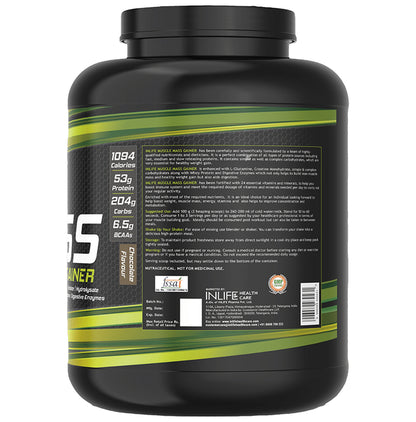 Inlife Muscle Mass Gainer Protein Powder with Whey Protein Chocolate