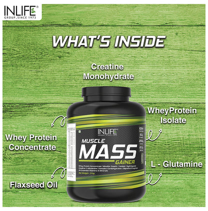 Inlife Muscle Mass Gainer Protein Powder with Whey Protein Chocolate