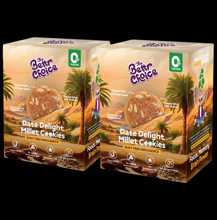 The Bettr Choice Date Delight Millet Cookies (100gm Each) Gluten Free - Classic Derma