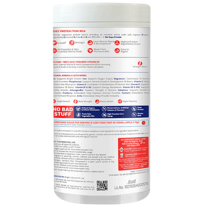 Gritzo Super Girl Milk Protein Height+ for 13+ Years Girls | With Calcium & Vitamin D3 | Flavour Double Chocolate