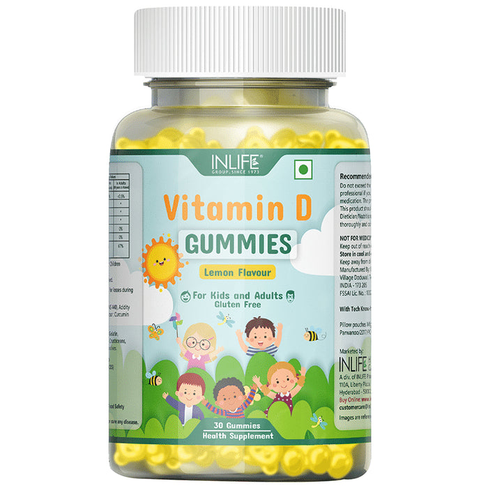 Inlife Vitamin D Gummies Lemon Gluten Free - Classic Derma