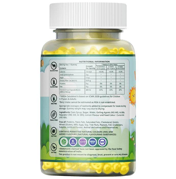 Inlife Vitamin D Gummies Lemon Gluten Free