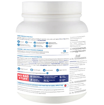 Gritzo Super Milk Protein Height+ for 4 to 7 Years | With Calcium & Vitamin D3 | Flavour Double Chocolate