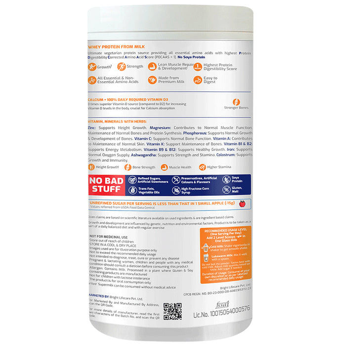 Gritzo SuperMilk Daily Nutrition 8-12 Yrs Boy Height+ Double Chocolate