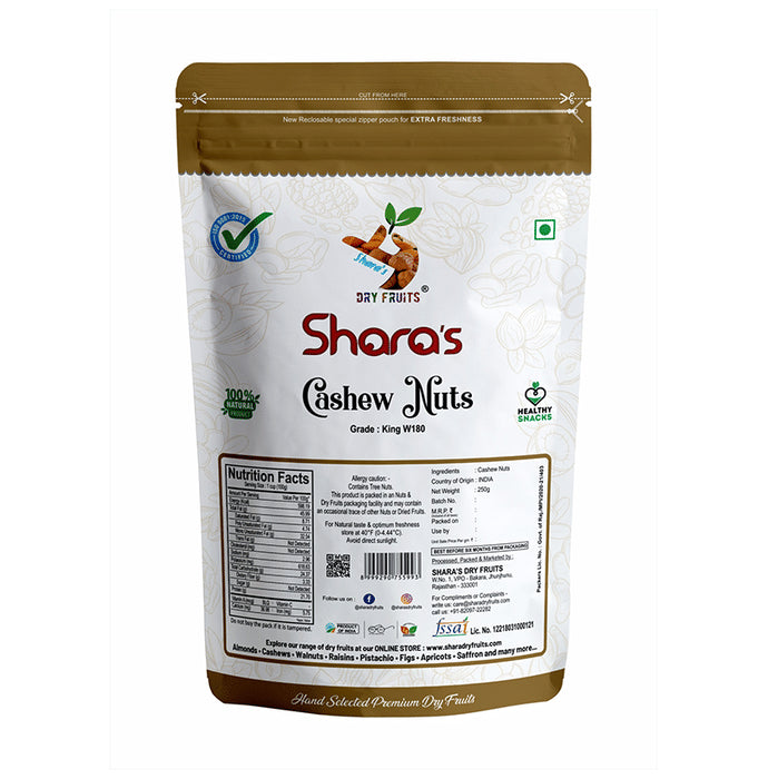 Shara's W180 King Size Cashew Nuts (250gm Each)
