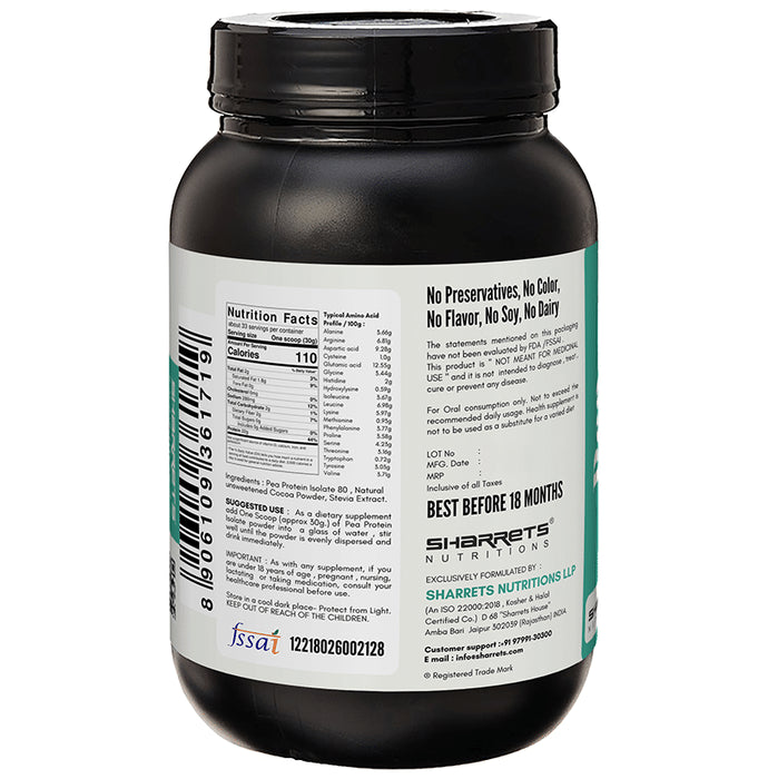 Sharrets Vegan Pea Protein Isolate 80 Powder Vanilla