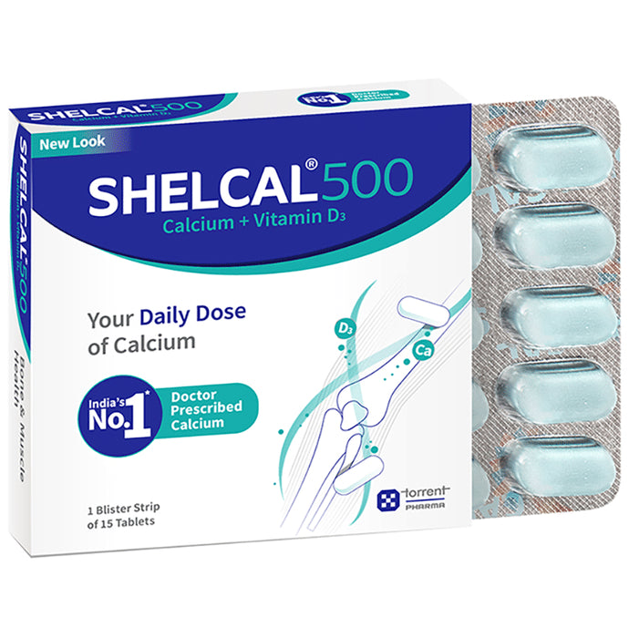 Shelcal 500 Calcium+Vitamin D3 Tablet | For Bones, Joints, Muscles Care | Supports Immunity | Daily Mineral Blend
