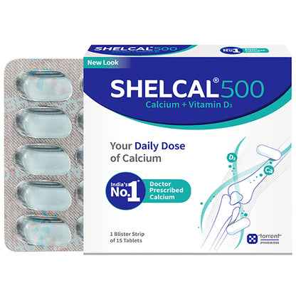 Shelcal 500 Calcium+Vitamin D3 Tablet | For Bones, Joints, Muscles Care | Supports Immunity | Daily Mineral Blend