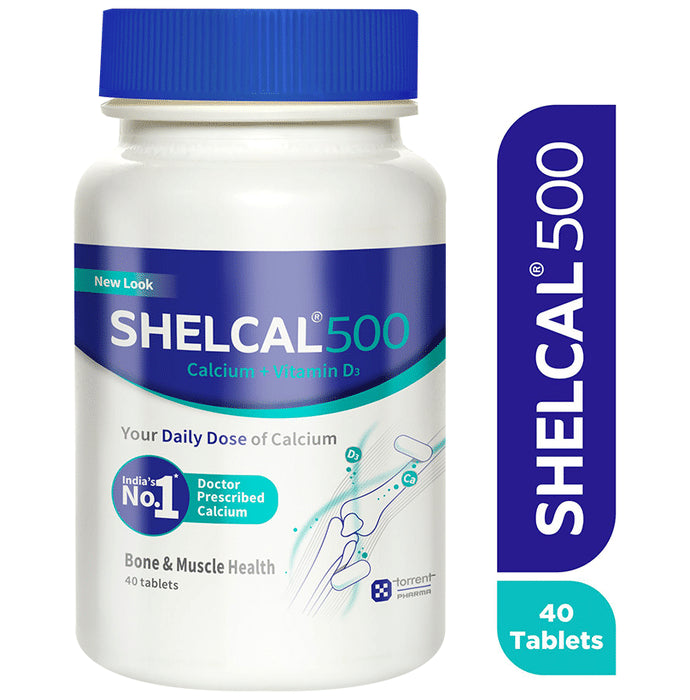 Shelcal 500 Calcium+Vitamin D3 Tablet | For Bones, Joints, Muscles Care | Supports Immunity | Daily Mineral Blend - Classic Derma