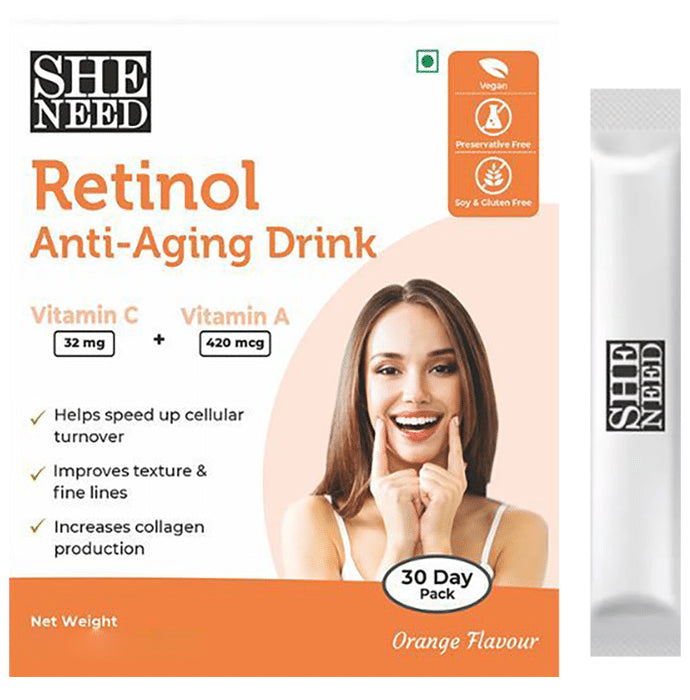 SheNeed Retinol Anti-Aging Drink Sachet (10gm Each) - Classic Derma