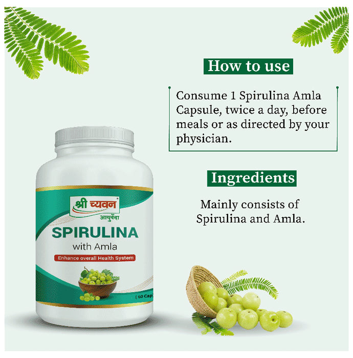 Shri Chyawan Spirulina with Amla Tablet (60 Each)