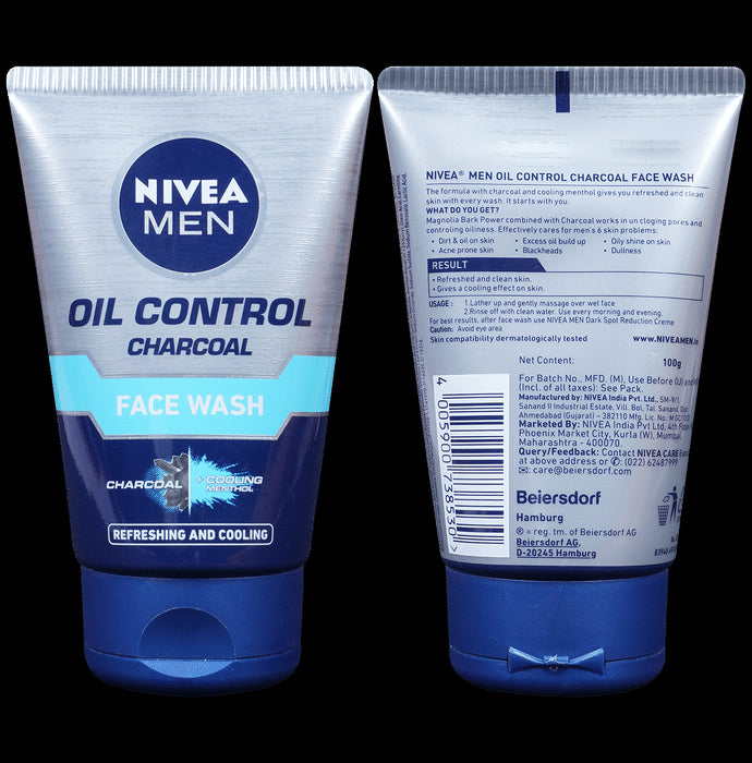 Nivea Men Oil Control Charcoal Face Wash - Classic Derma