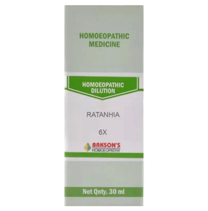 Bakson's Homeopathy Ratanhia Dilution 6X - Classic Derma