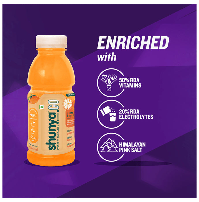 Shunya Go Everyday Hydration Drink (300ml Each) Zesty Orange
