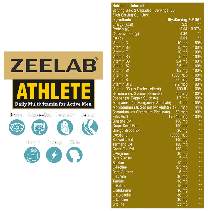 Zeelab Athlete Daily Multivitamin For Active Men Capsule
