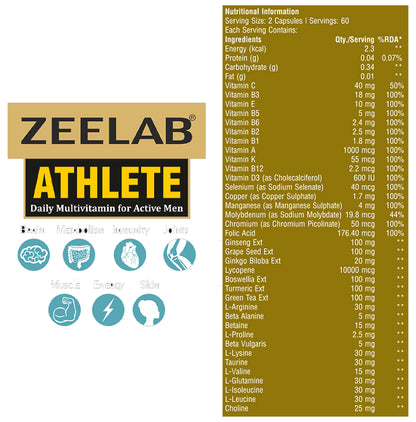 Zeelab Athlete Daily Multivitamin For Active Men Capsule