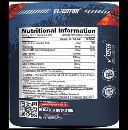 Eligator Explosive Pre Workout Powder Mojito