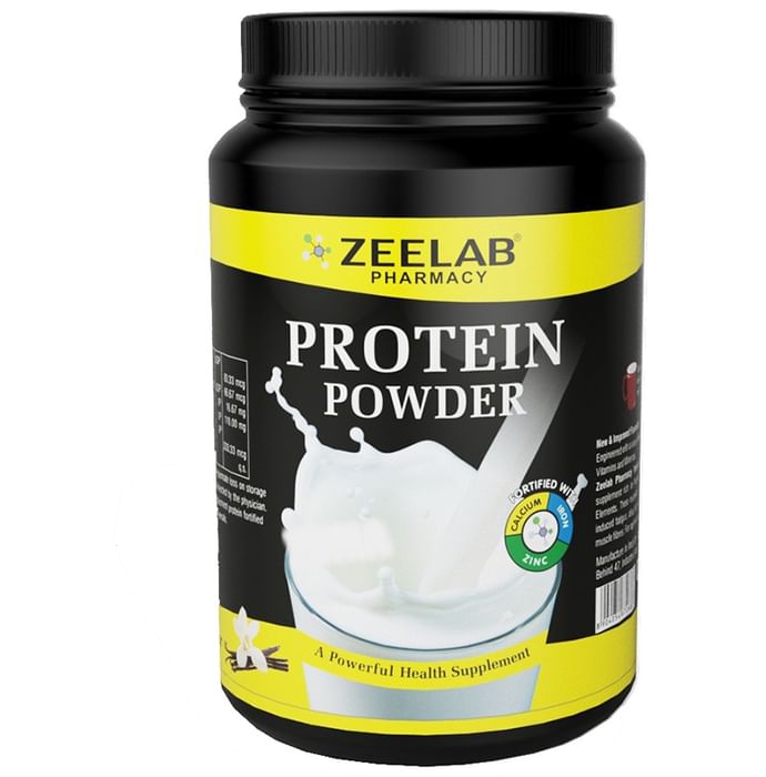 Zeelab Protein with Calcium, Iron & Zinc | Flavour Powder Vanilla - Classic Derma