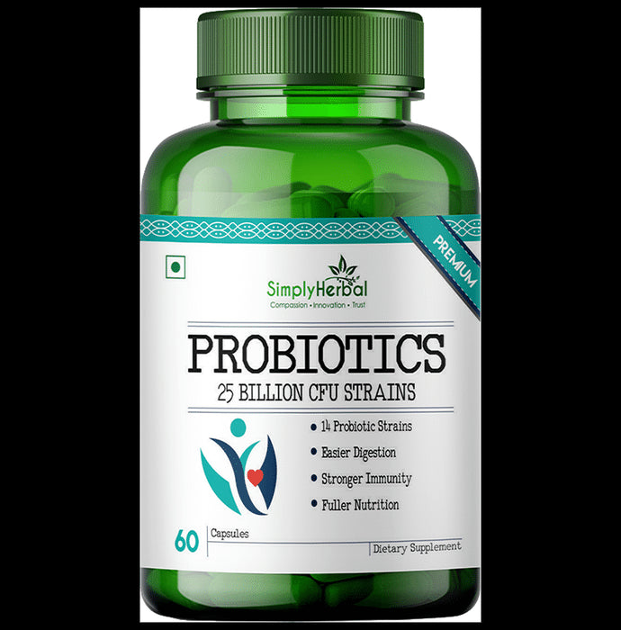 Simply Herbal Pro Biotics 25 Billion CFU Vegetarian Capsules - Classic Derma